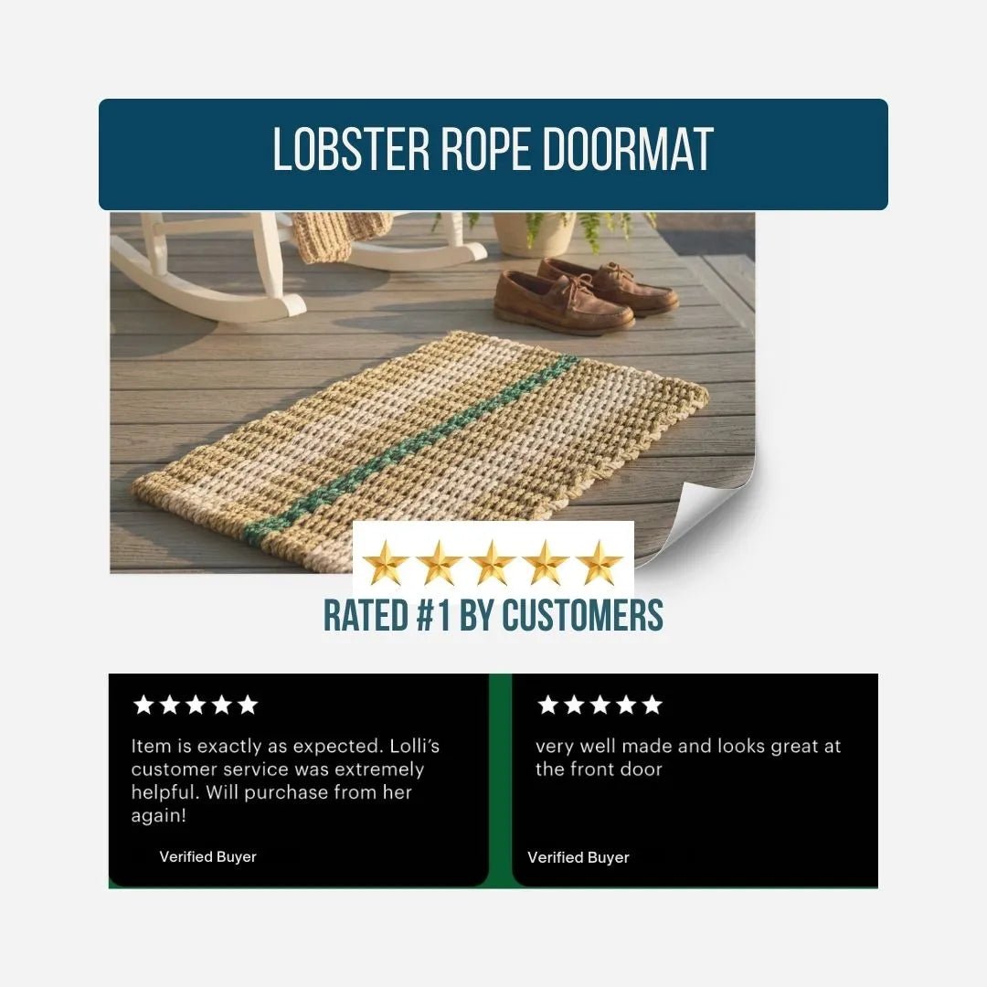 Classic Rope Doormat - Tan, Sand and Green - Lollis Loops