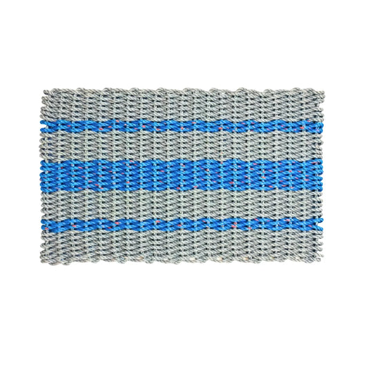 Captain's Rope Doormat - Gray and Blue - Lollis Loops