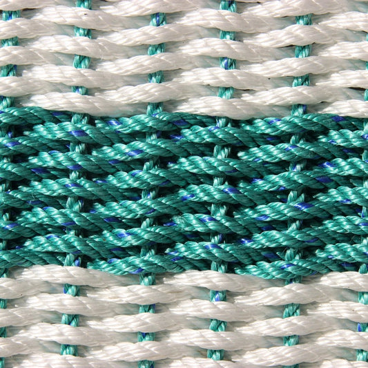 Classic Rope Doormat - Teal and White - Lollis Loops