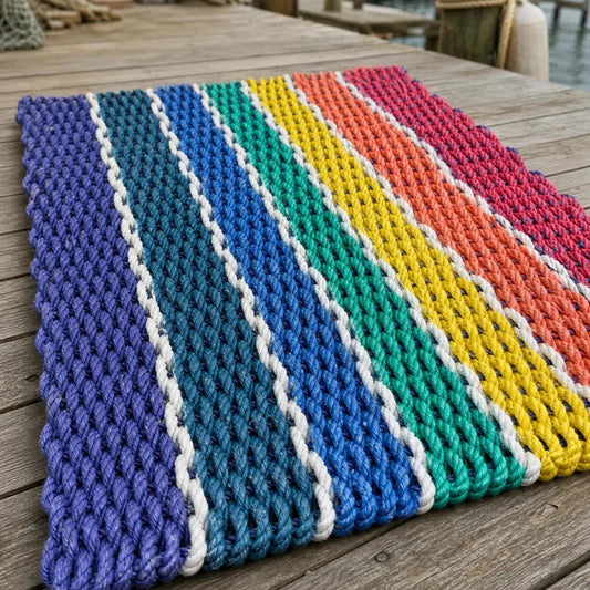 Striped Rope Doormat Colors for Modern Entryways: An Architectural Perspective - Lolli's Loops