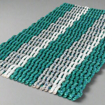Lolli's Coastal Breeze Teal, Gray & White Lobster Rope Doormat | Unmatched Durability & Coastal Style
