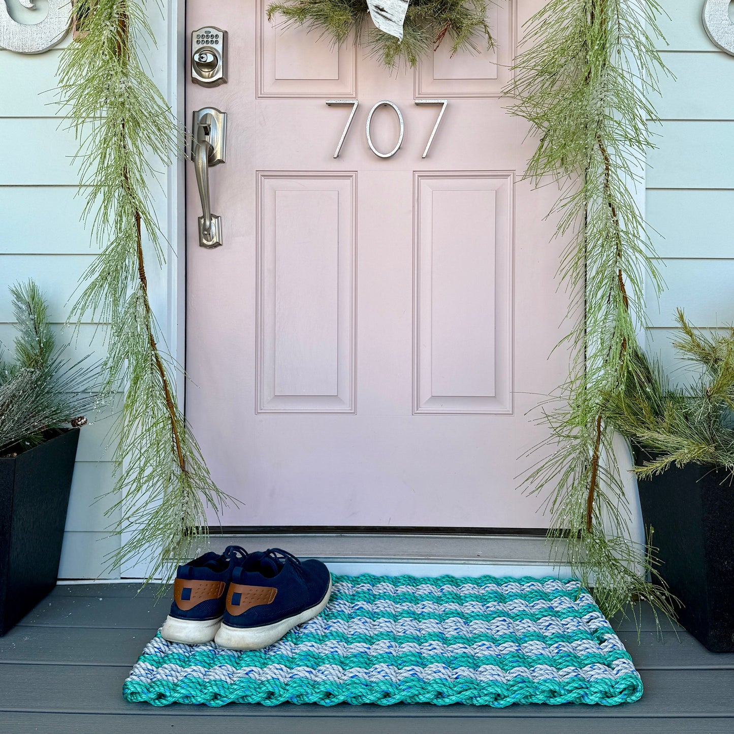 Lolli’s Loops Lobster Rope Doormat (Green/Grey) – Step Into Coastal Envy