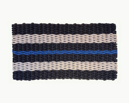 Black, Sand & Blue Signature Stripe Lobster Rope Doormat - Lolli's Loops