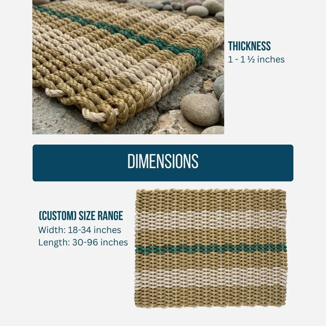Classic Rope Doormat - Tan, Sand and Green - Lollis Loops