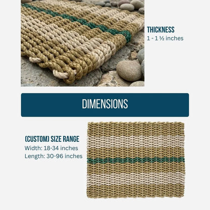 Classic Rope Doormat - Tan, Sand and Green - Lollis Loops