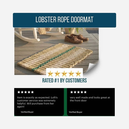 Classic Rope Doormat - Tan, Sand and Green - Lollis Loops