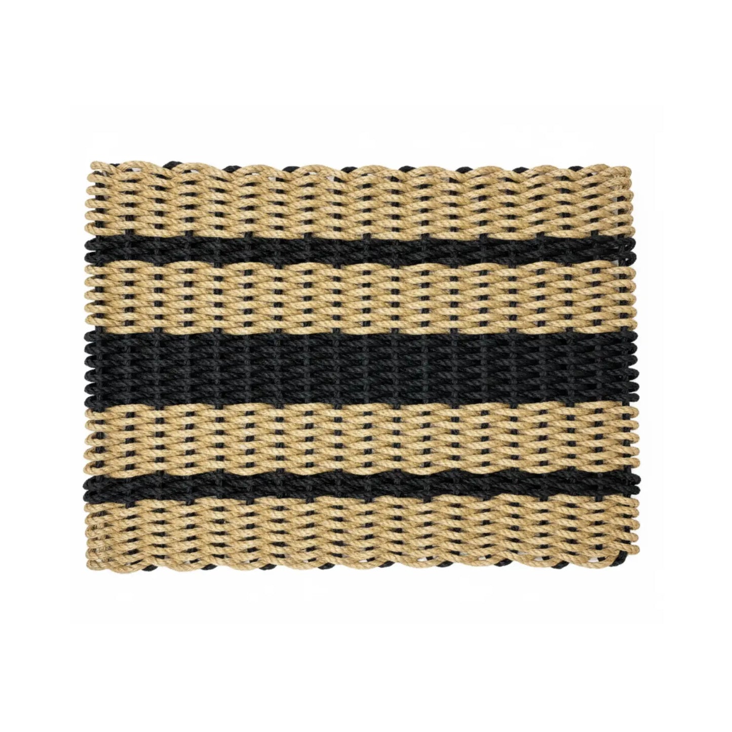 Captain's Rope Doormat - Tan and Black - Lollis Loops