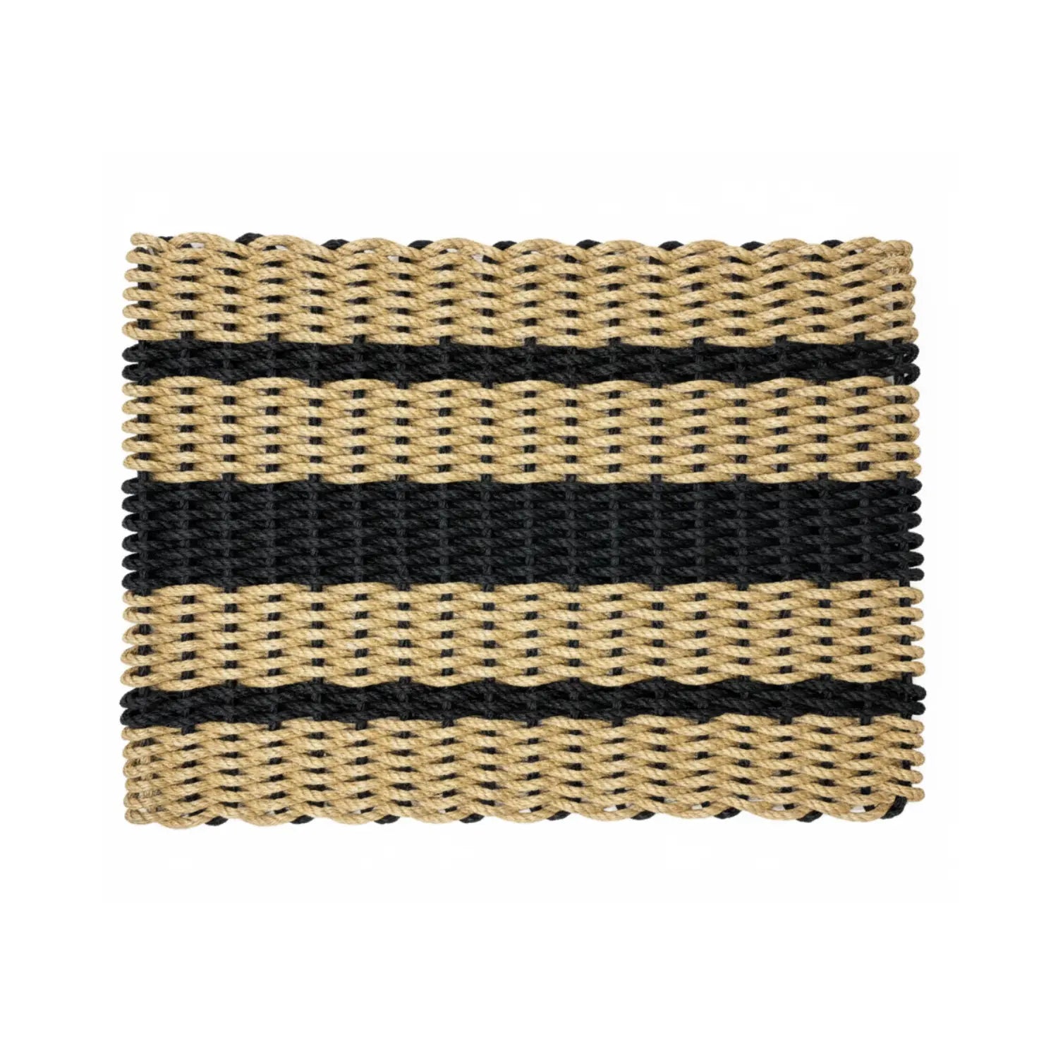 Captain's Rope Doormat - Tan and Black - Lollis Loops