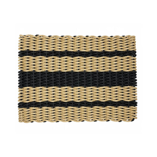 Captain's Rope Doormat - Tan and Black - Lollis Loops