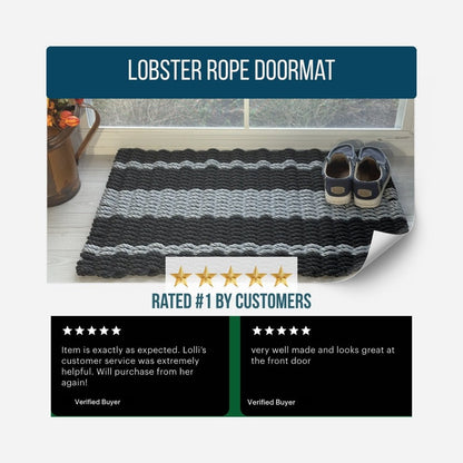 Captain's Rope Doormat - Black and Gray - Lollis Loops