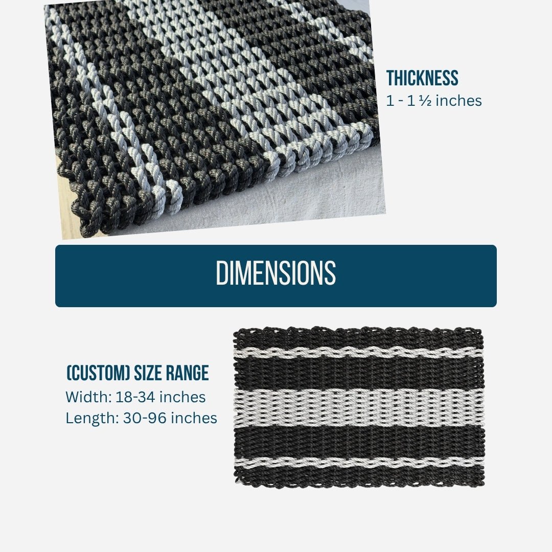 Captain's Rope Doormat - Black and Gray - Lollis Loops