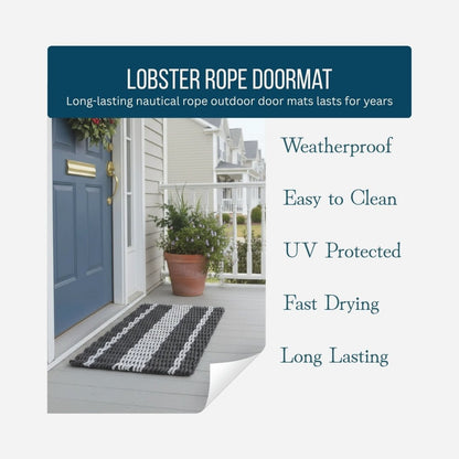 Captain's Rope Doormat - Black and Gray - Lollis Loops