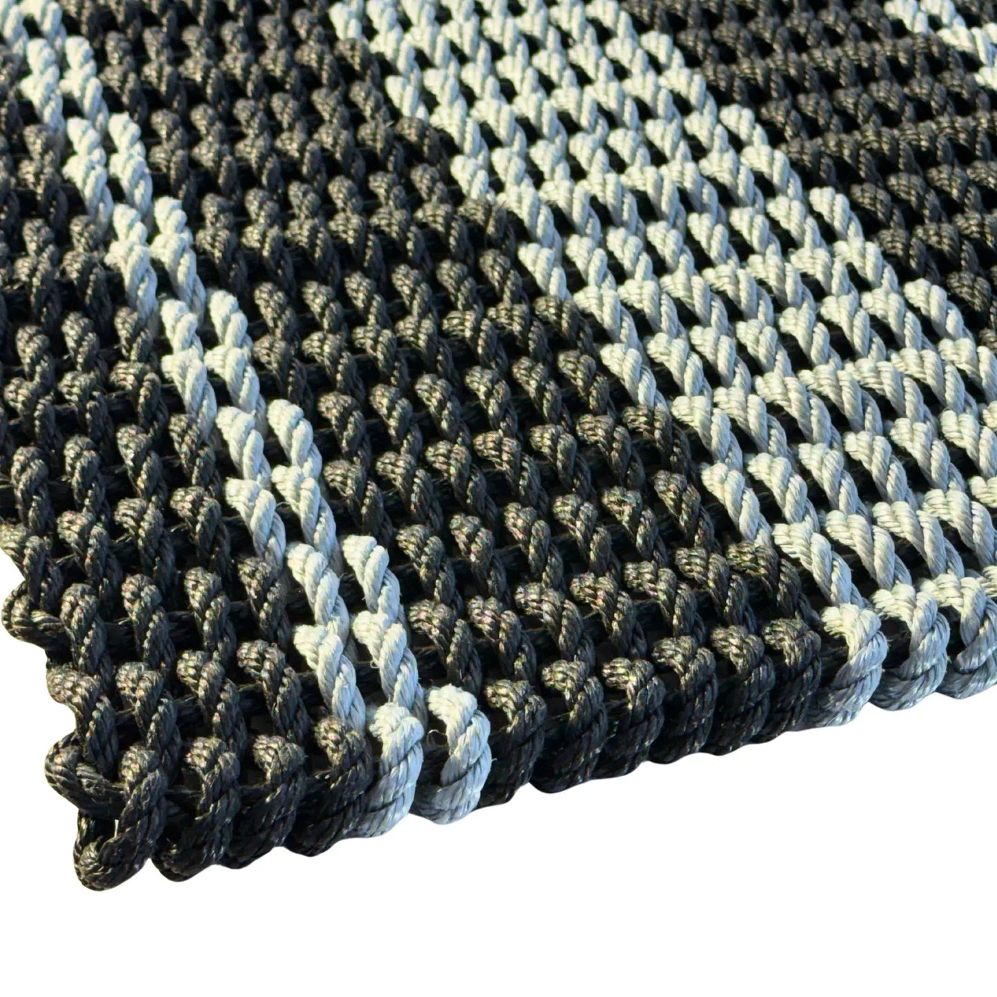 Captain's Rope Doormat - Black and Gray - Lollis Loops