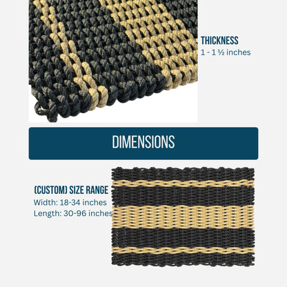Captain's Rope Doormat - Black and Tan - Lollis Loops
