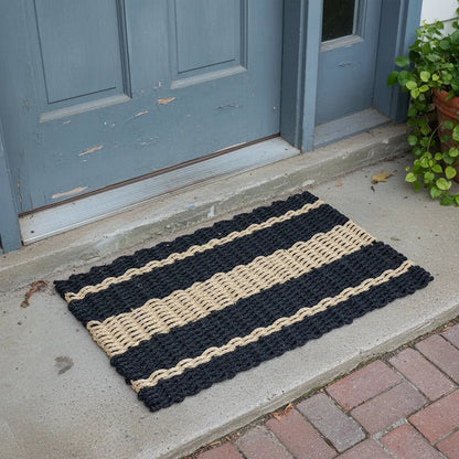 Captain's Rope Doormat - Black and Tan - Lollis Loops