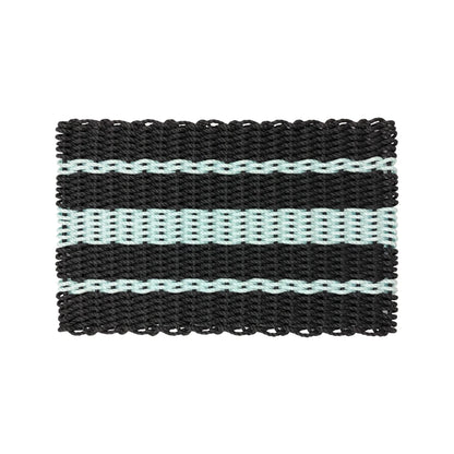 Captain's Rope Doormat - Black and Seafoam - Lollis Loops