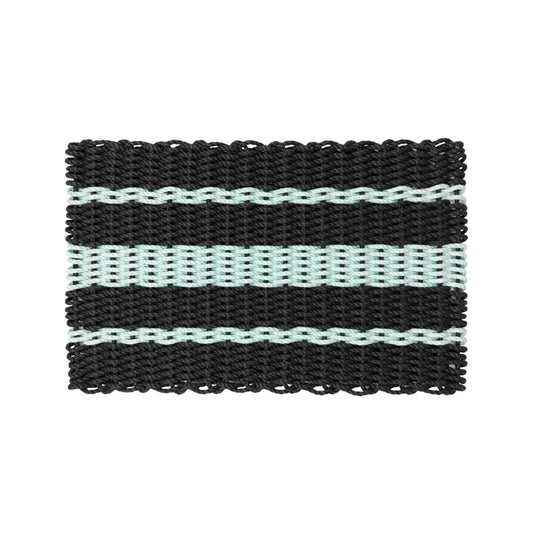 Captain's Rope Doormat - Black and Seafoam - Lollis Loops