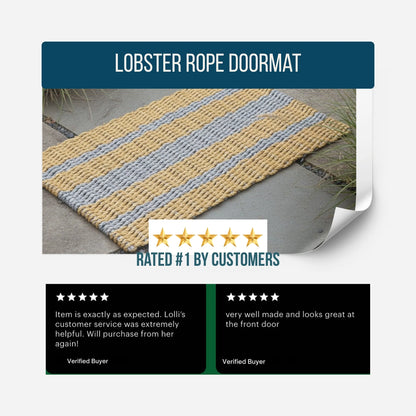 Captain's Rope Doormat - Tan and Gray - Lollis Loops