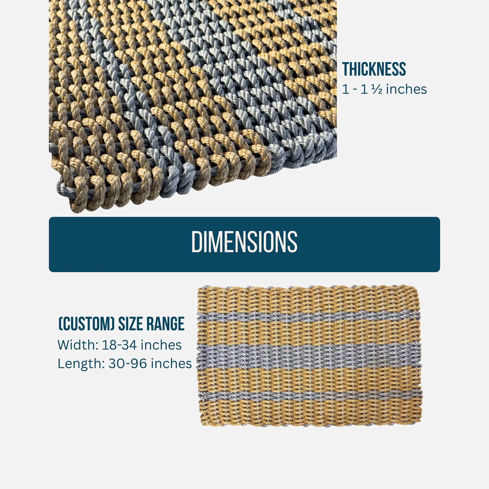 Captain's Rope Doormat - Tan and Gray - Lollis Loops