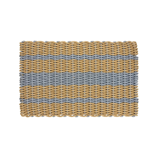 Captain's Rope Doormat - Tan and Gray - Lollis Loops