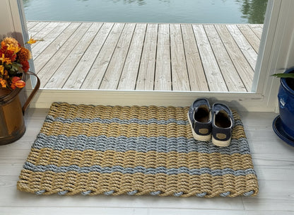 Captain's Rope Doormat - Tan and Gray - Lollis Loops
