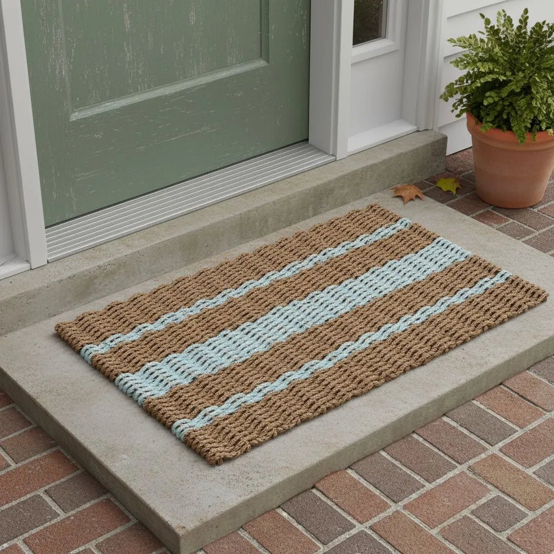Captain's Rope Doormat - Tan and Gray - Lollis Loops