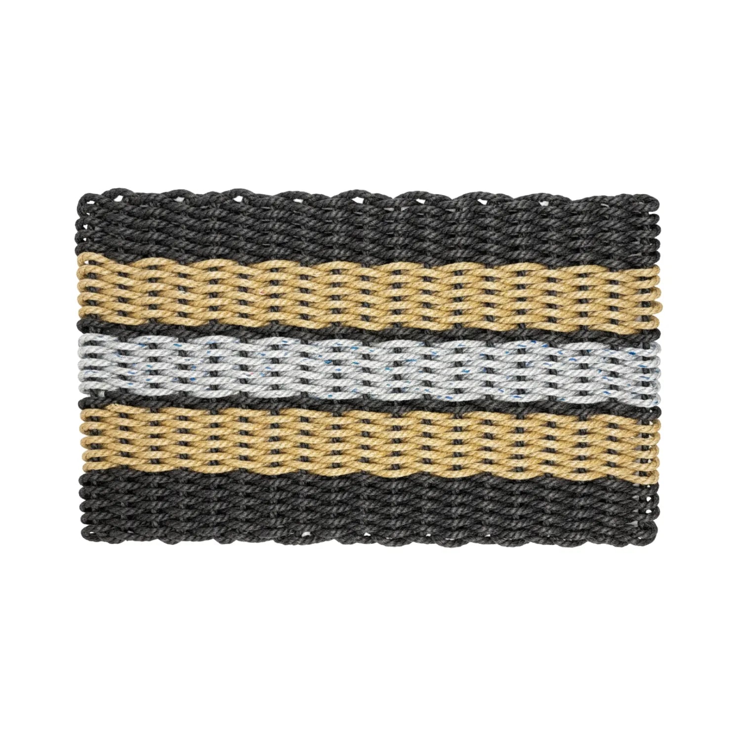 Limited Edition Football Rope Doormat - Black, Gray and Tan - Lollis Loops