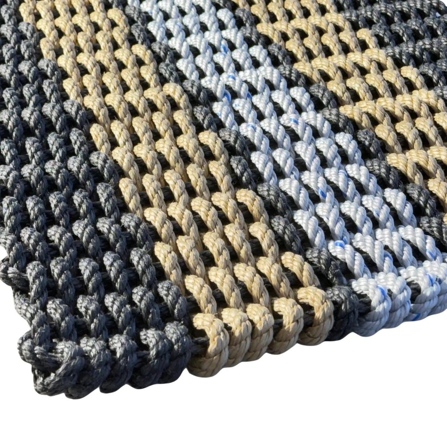 Limited Edition Football Rope Doormat - Black, Gray and Tan - Lollis Loops