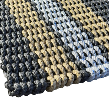 Limited Edition Football Rope Doormat - Black, Gray and Tan - Lollis Loops