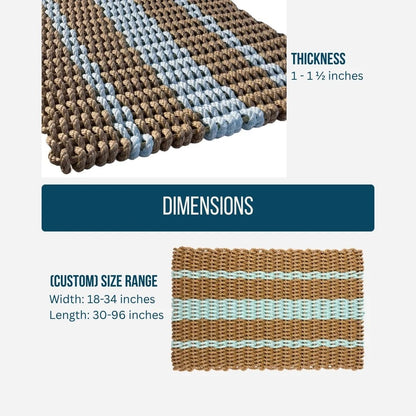 Captain's Rope Doormat - Tan and Seafoam - Lollis Loops