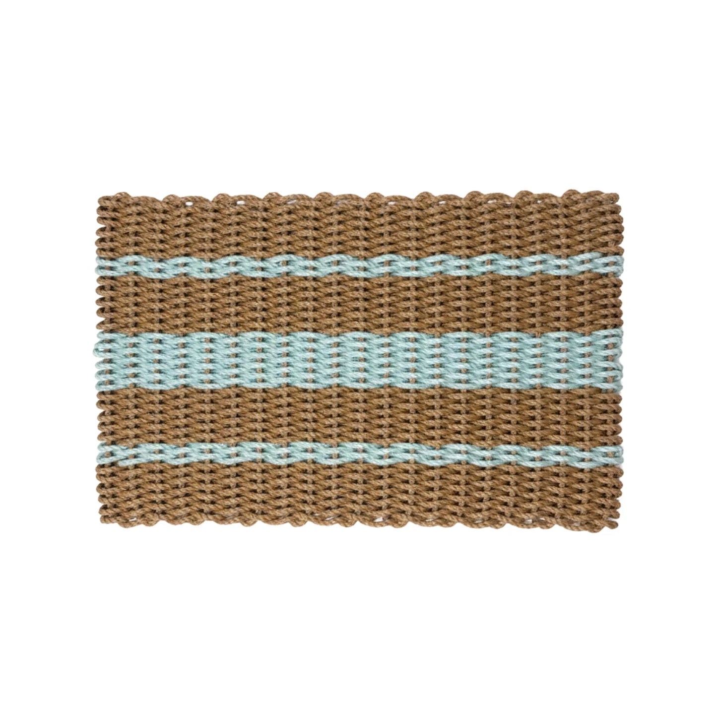 Captain's Rope Doormat - Tan and Seafoam - Lollis Loops