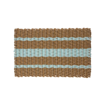 Captain's Rope Doormat - Tan and Seafoam - Lollis Loops