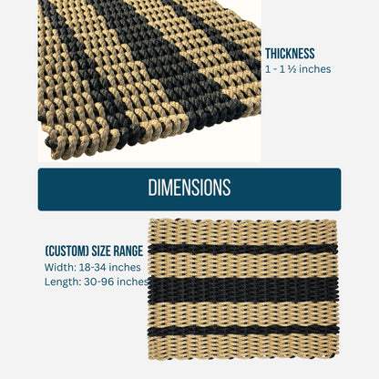 Captain's Rope Doormat - Tan and Black - Lollis Loops