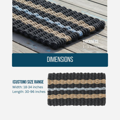 Classic Rope Doormat - Black, Tan and Gray - Lollis Loops