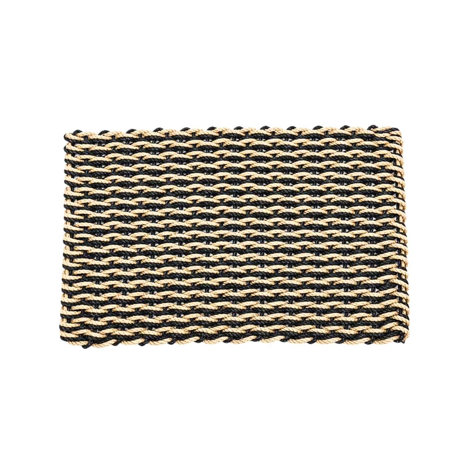 Classic Rope Doormat - Black and Tan Double Weave - Lollis Loops