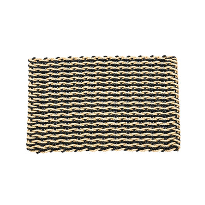Classic Rope Doormat - Black and Tan Double Weave - Lollis Loops