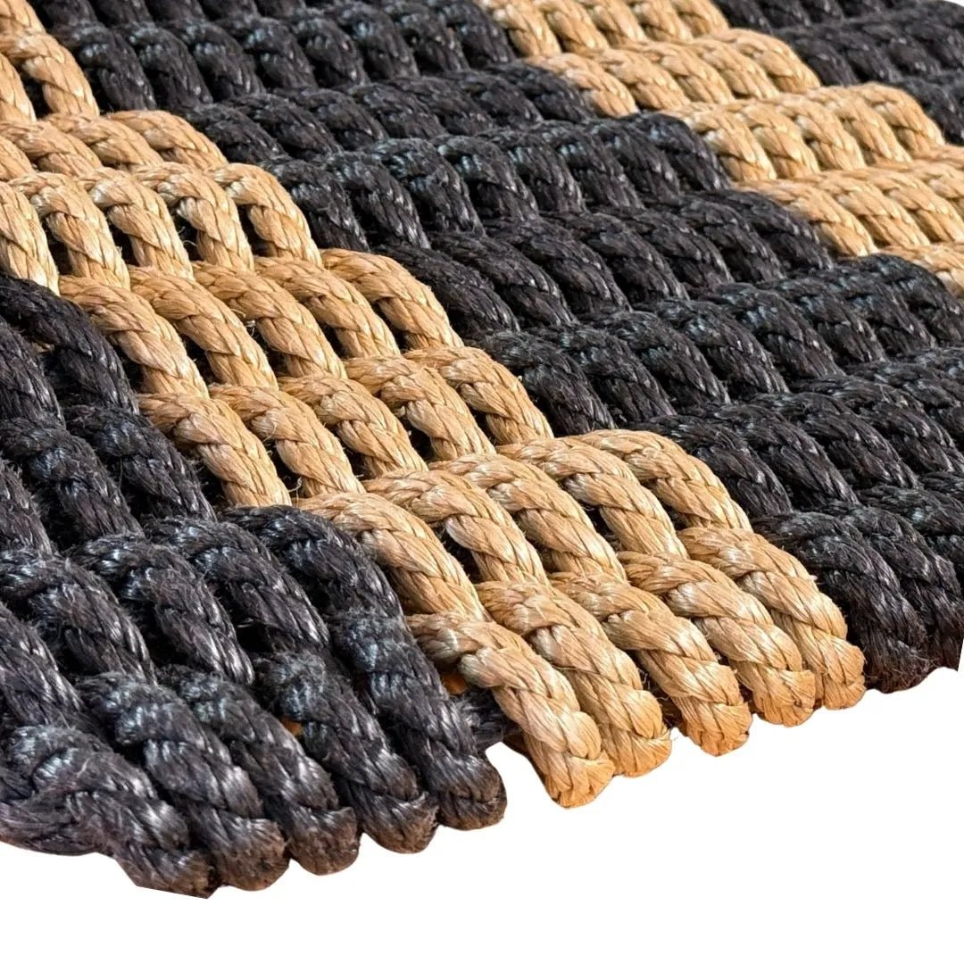 Classic Rope Doormat - Black and Tan - Lollis Loops