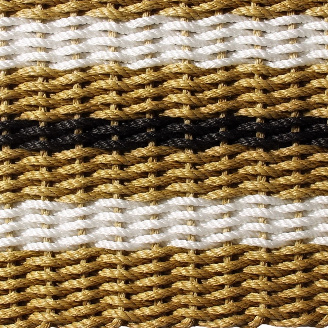 Classic Rope Doormat - Tan, White and Black - Lollis Loops