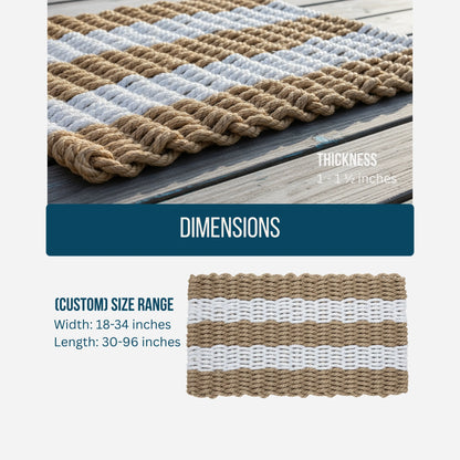 Classic Rope Doormat - Tan and White - Lollis Loops