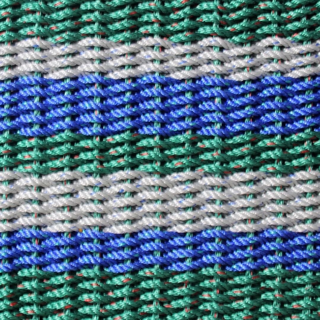 Coastal Wave Doormat - Green, Blue and Gray - Lollis Loops