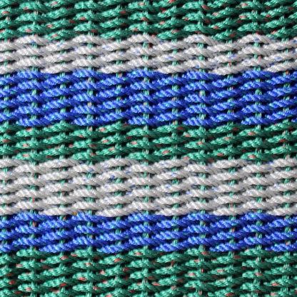 Coastal Wave Doormat - Green, Blue and Gray - Lollis Loops