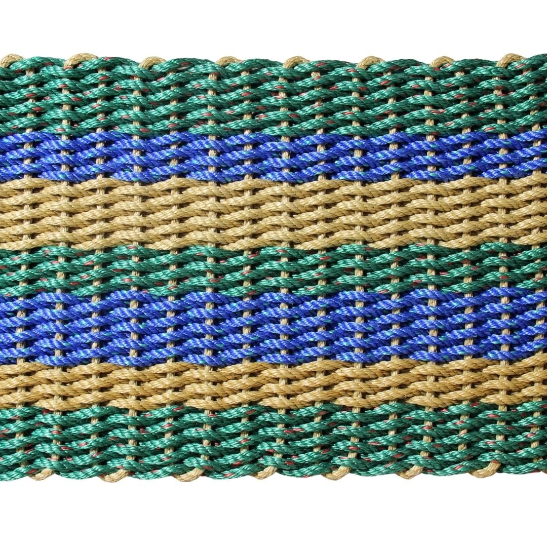 Coastal Wave Doormat - Green, Blue and Tan - Lollis Loops