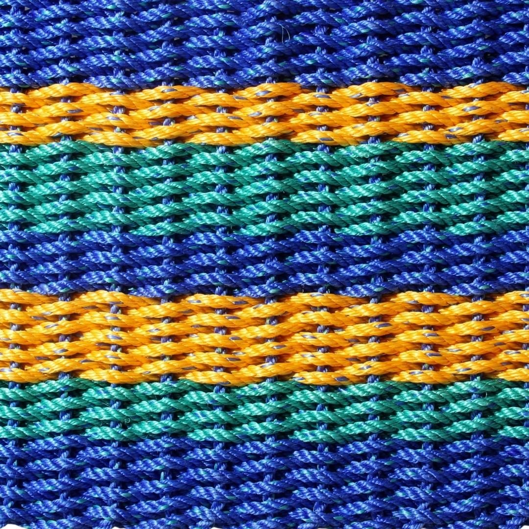 Coastal Wave Doormat - Blue, Teal and Orange - Lollis Loops