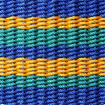 Coastal Wave Doormat - Blue, Teal and Orange - Lollis Loops
