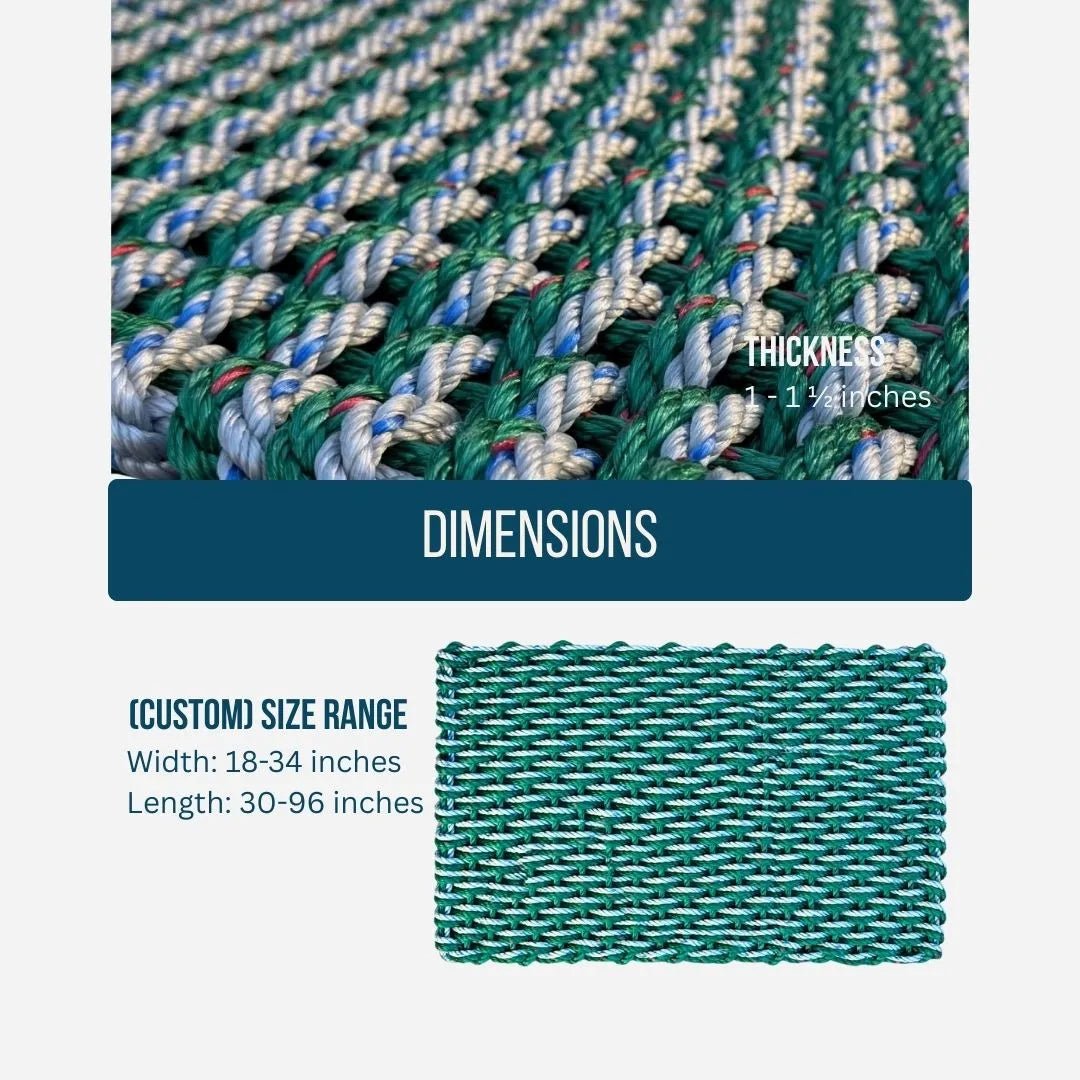 Limited Edition Double Weave Doormat - Green and Gray - Lollis Loops