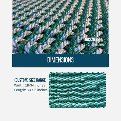 Limited Edition Double Weave Doormat - Green and Gray - Lollis Loops