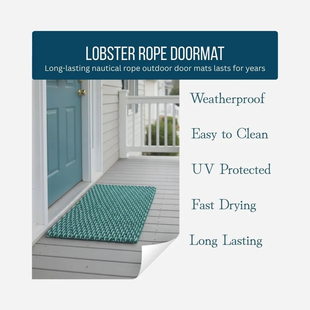 Limited Edition Double Weave Doormat - Green and Gray - Lollis Loops