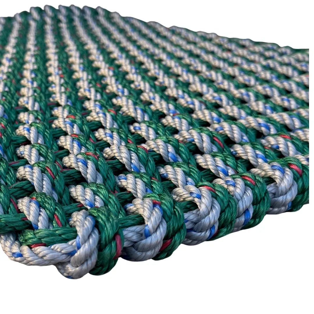 Limited Edition Double Weave Doormat - Green and Gray - Lollis Loops