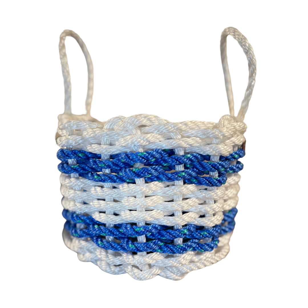 White and Blue Rope Basket