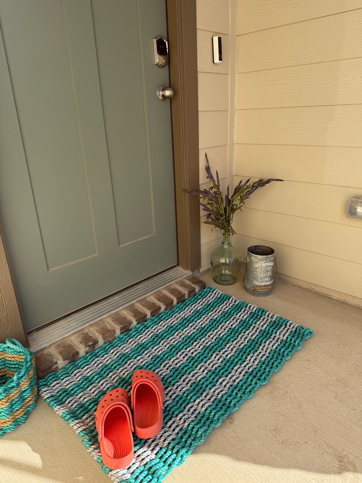 Lolli’s Loops Lobster Rope Doormat (Green/Grey) – Step Into Coastal Envy